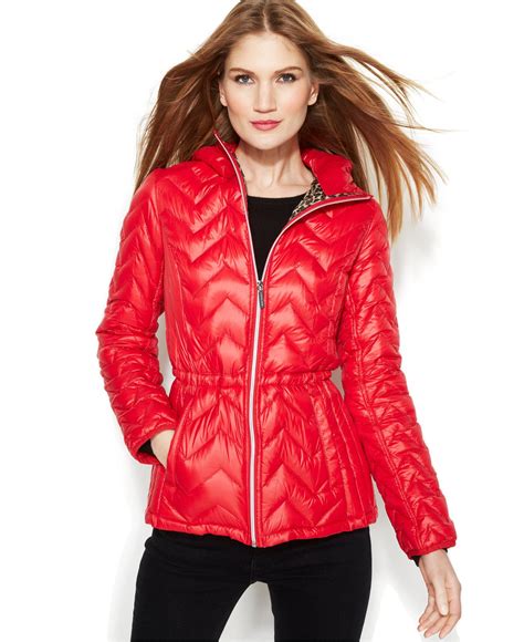 michael kors belted leather jacket|michael kors packable jacket women.